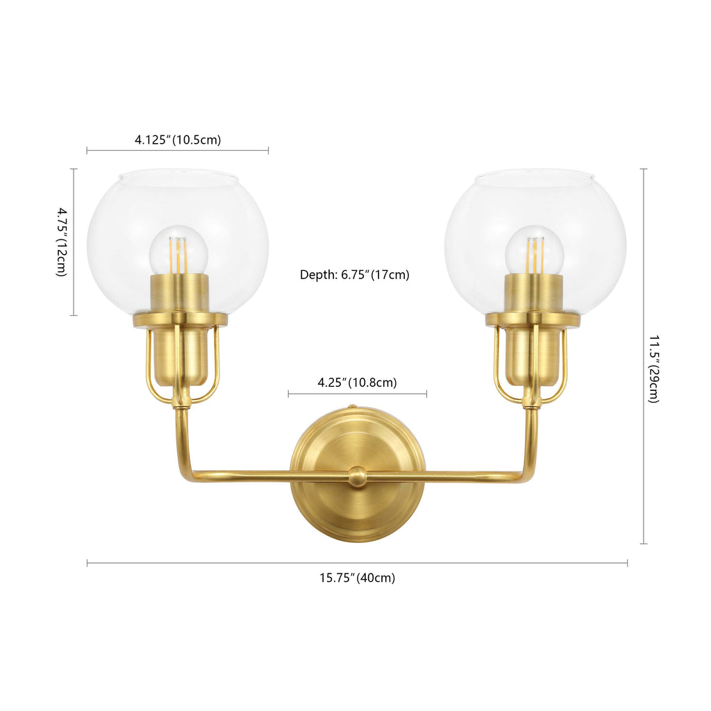 Safavieh Fenris Wall Sconce - Satin Brass/Clear