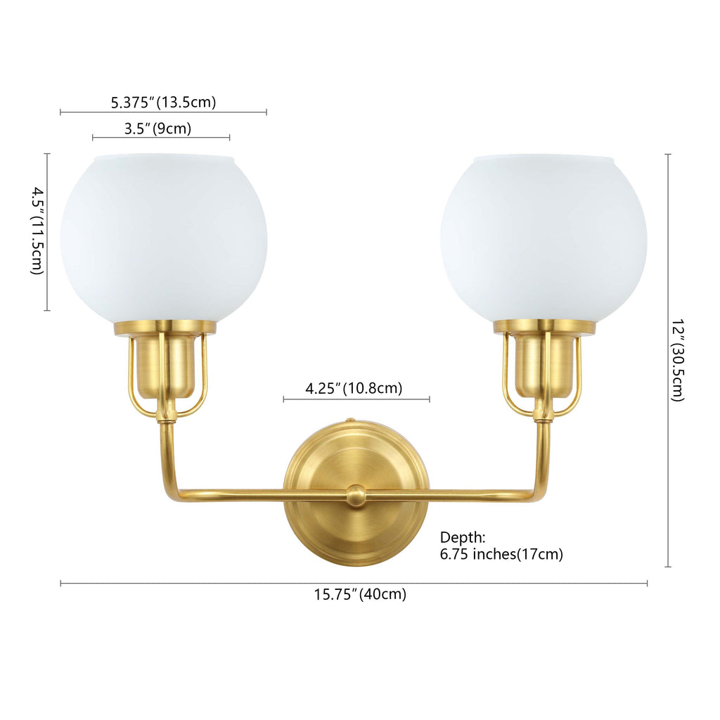 Safavieh Fenris Wall Sconce - Satin Brass/Opal