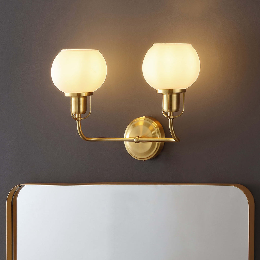 Safavieh Fenris Wall Sconce - Satin Brass/Opal