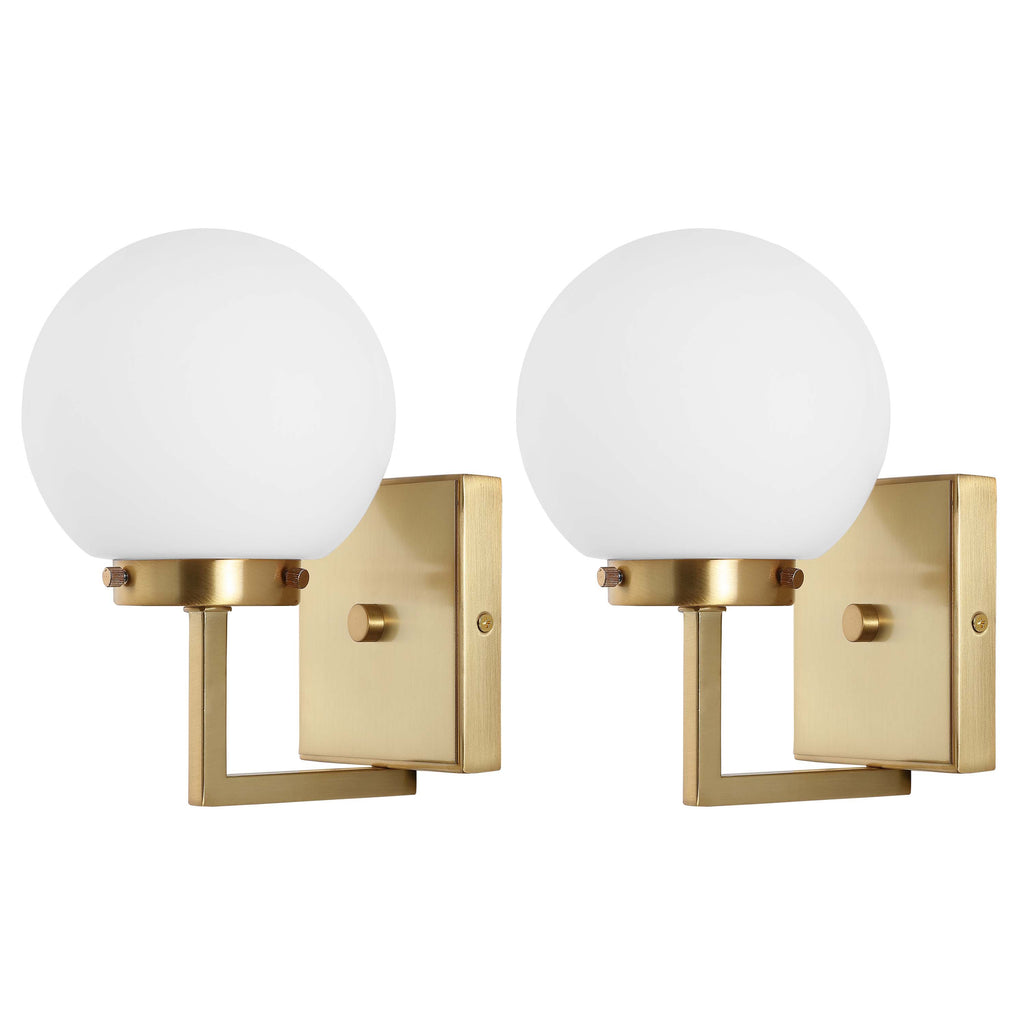 Safavieh Ganon Wall Sconce - Satin Brass/Opal (Set of 2)