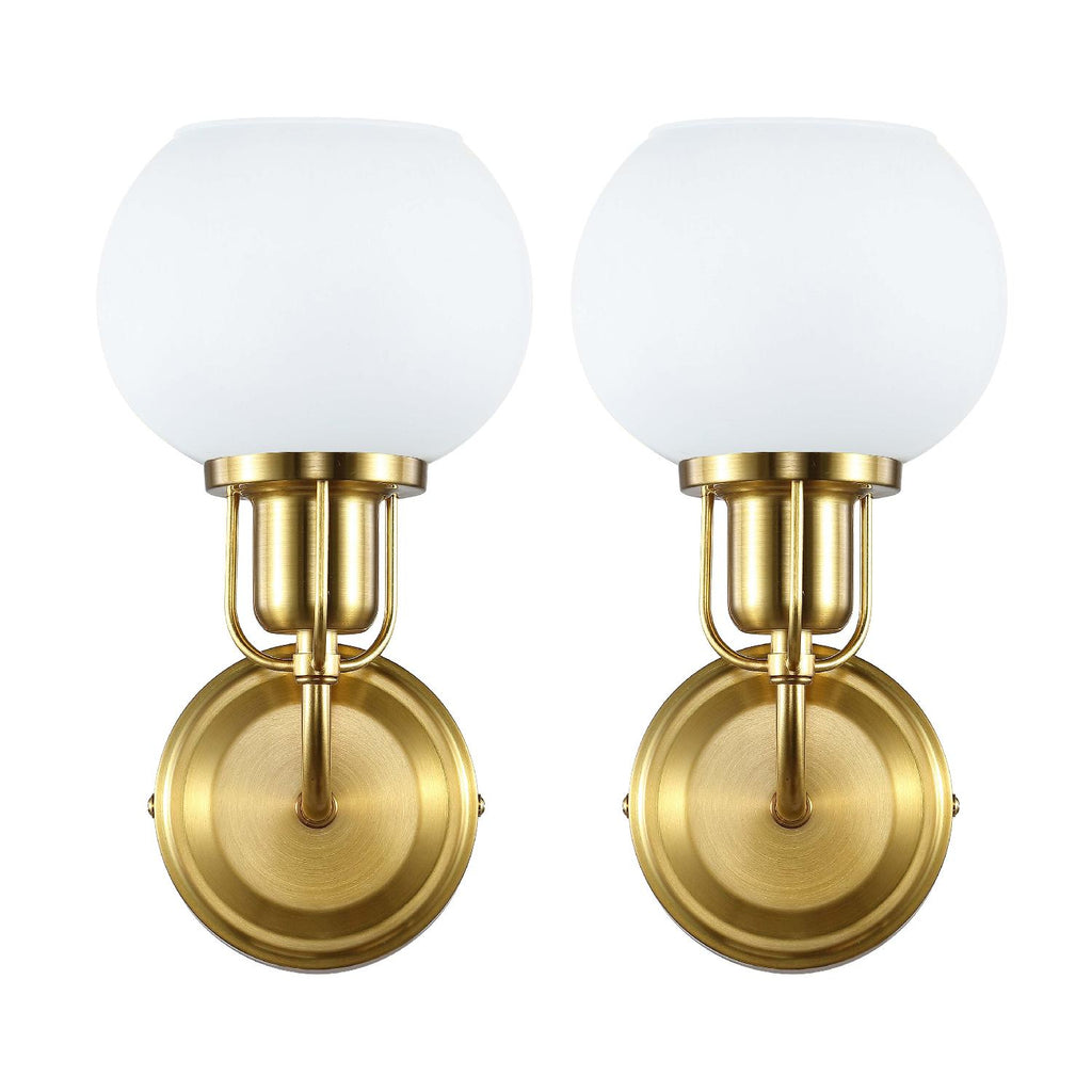 Safavieh Huron Wall Sconce - Satin Brass/Opal (Set of 2)