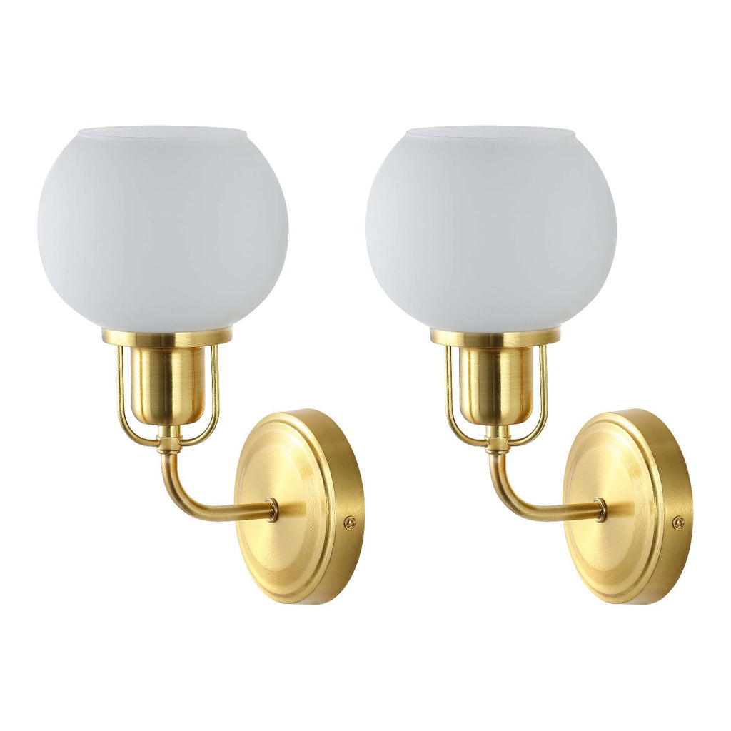 Safavieh Huron Wall Sconce - Satin Brass/Opal (Set of 2)