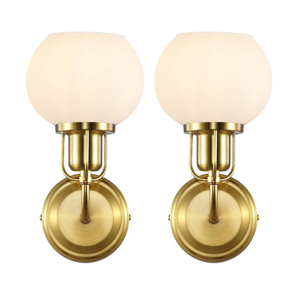 Safavieh Huron Wall Sconce - Satin Brass/Opal (Set of 2)