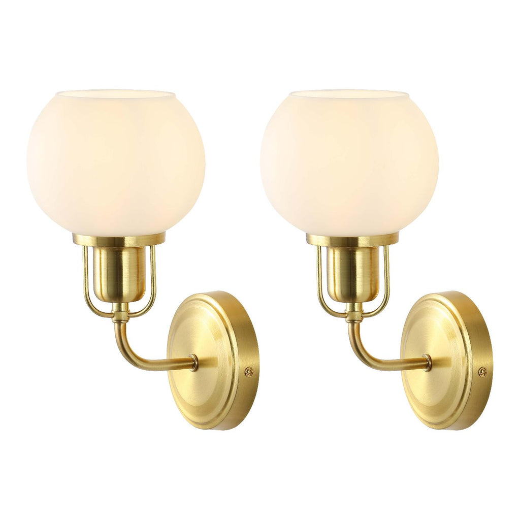 Safavieh Huron Wall Sconce - Satin Brass/Opal (Set of 2)