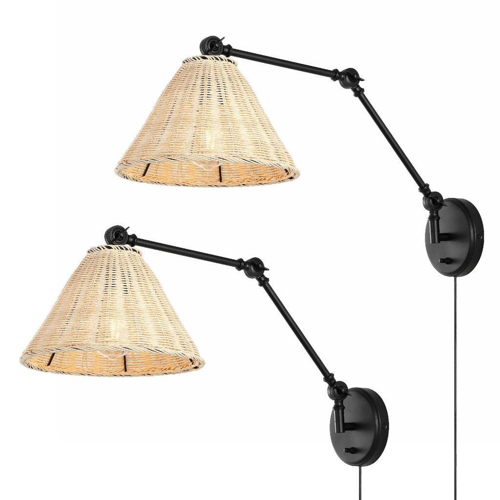 Safavieh Solado 24 Inch Wall Sconce (Set of 2) - Natural / Black