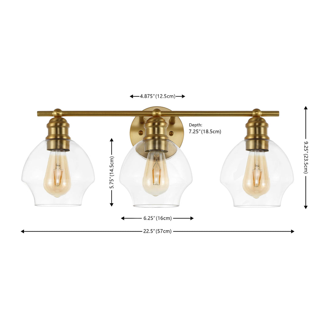 Safavieh Mylsa 3 Light Wall Sconce - Gold / Clear