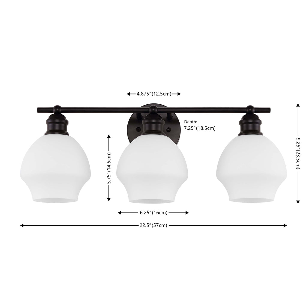 Safavieh Mylsa 3 Light Wall Sconce - Black / White