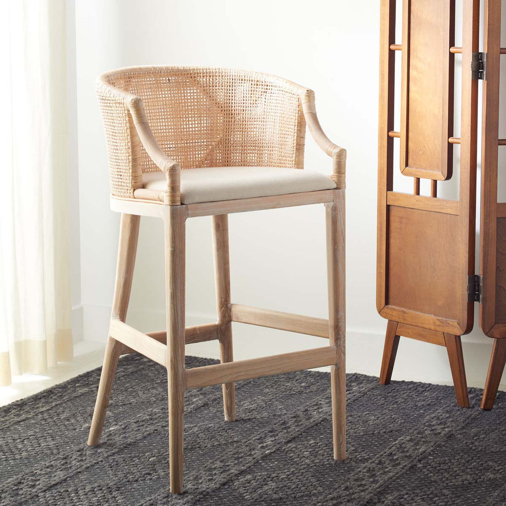 Safavieh Brando Bar Stool - Natural / White Washed