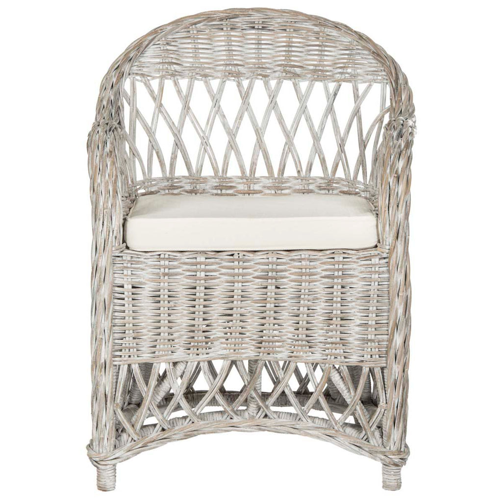 Safavieh Inez Wicker Club Chair - White Washed