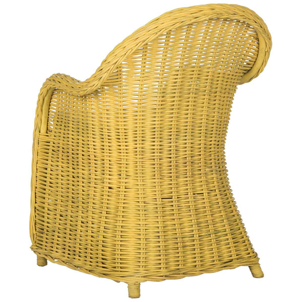 Callista Wicker Club Chair Safavieh - Yellow