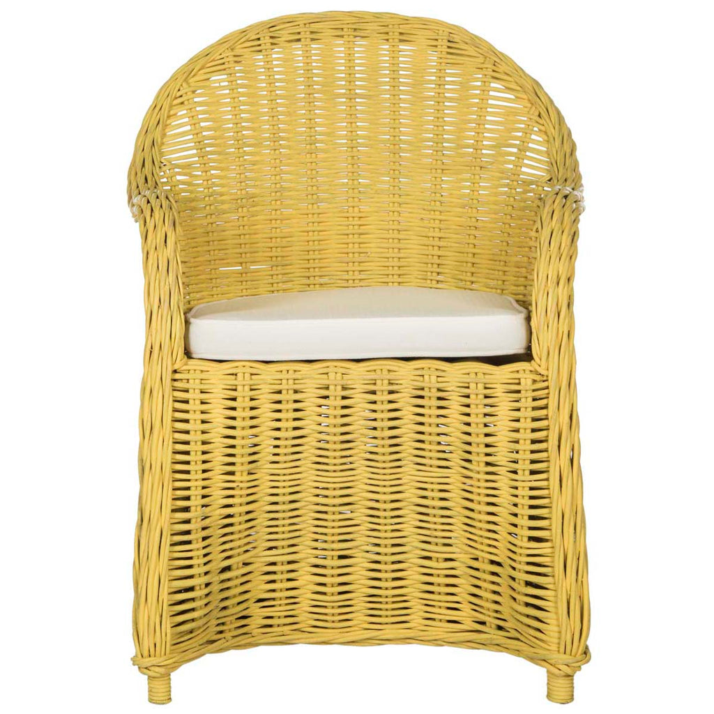 Callista Wicker Club Chair Safavieh - Yellow