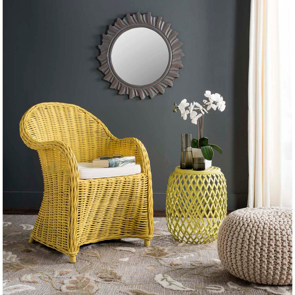 Callista Wicker Club Chair Safavieh - Yellow