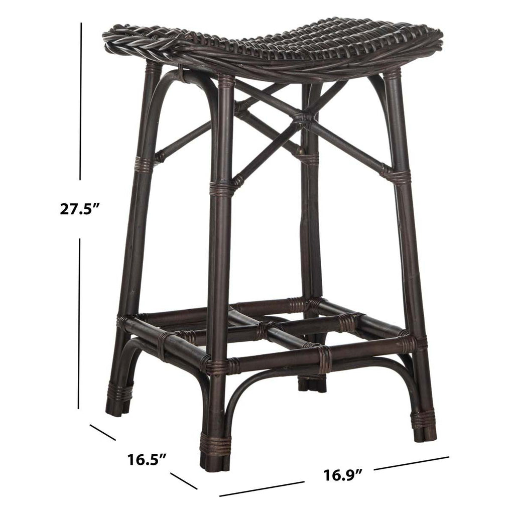 Safavieh Amara Wicker Bar Stool - Brown