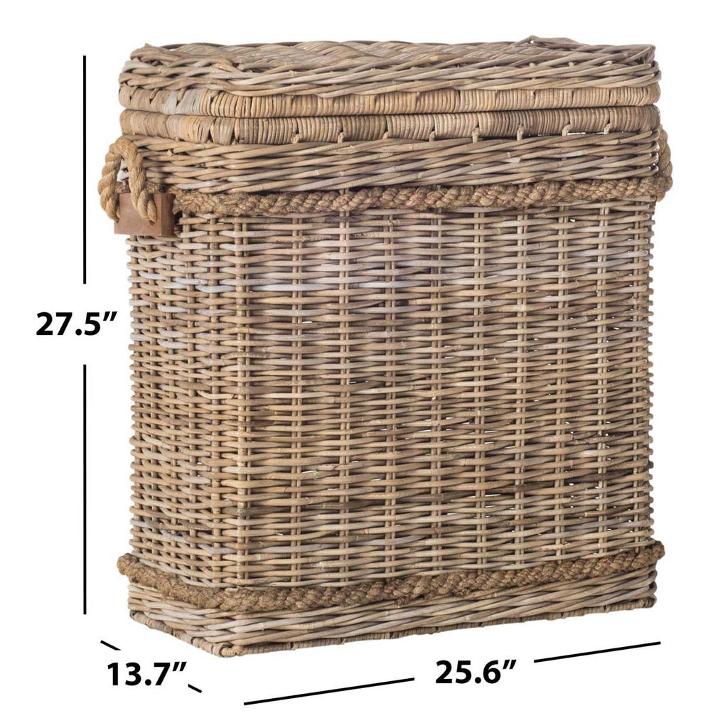 Safavieh Sidonie Wicker Storage Hamper - Grey