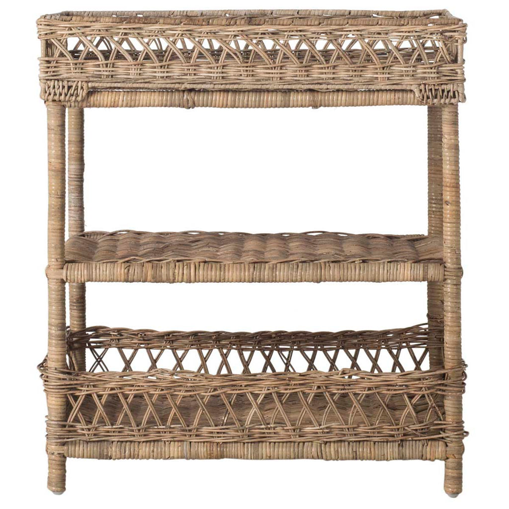 Safavieh Ajani Wicker 3 Tier Accent Table - Grey