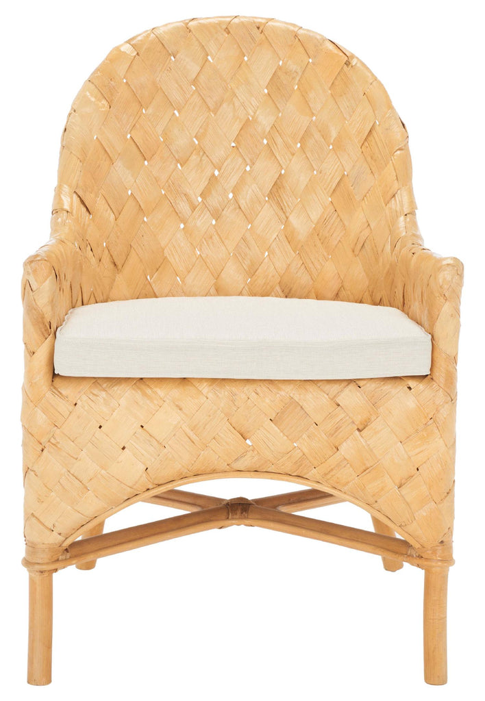 Safavieh Chorus Woven Dining Chair W/ Cushion - Natural / White