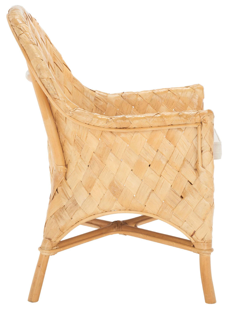 Safavieh Chorus Woven Dining Chair W/ Cushion - Natural / White