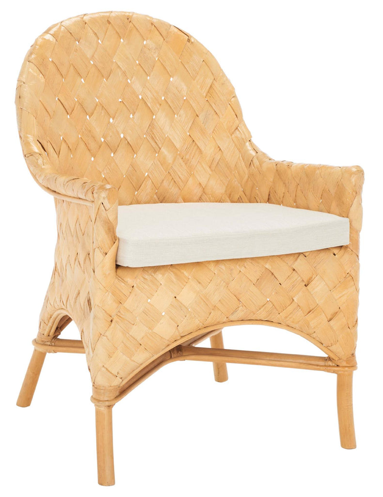 Safavieh Chorus Woven Dining Chair W/ Cushion - Natural / White