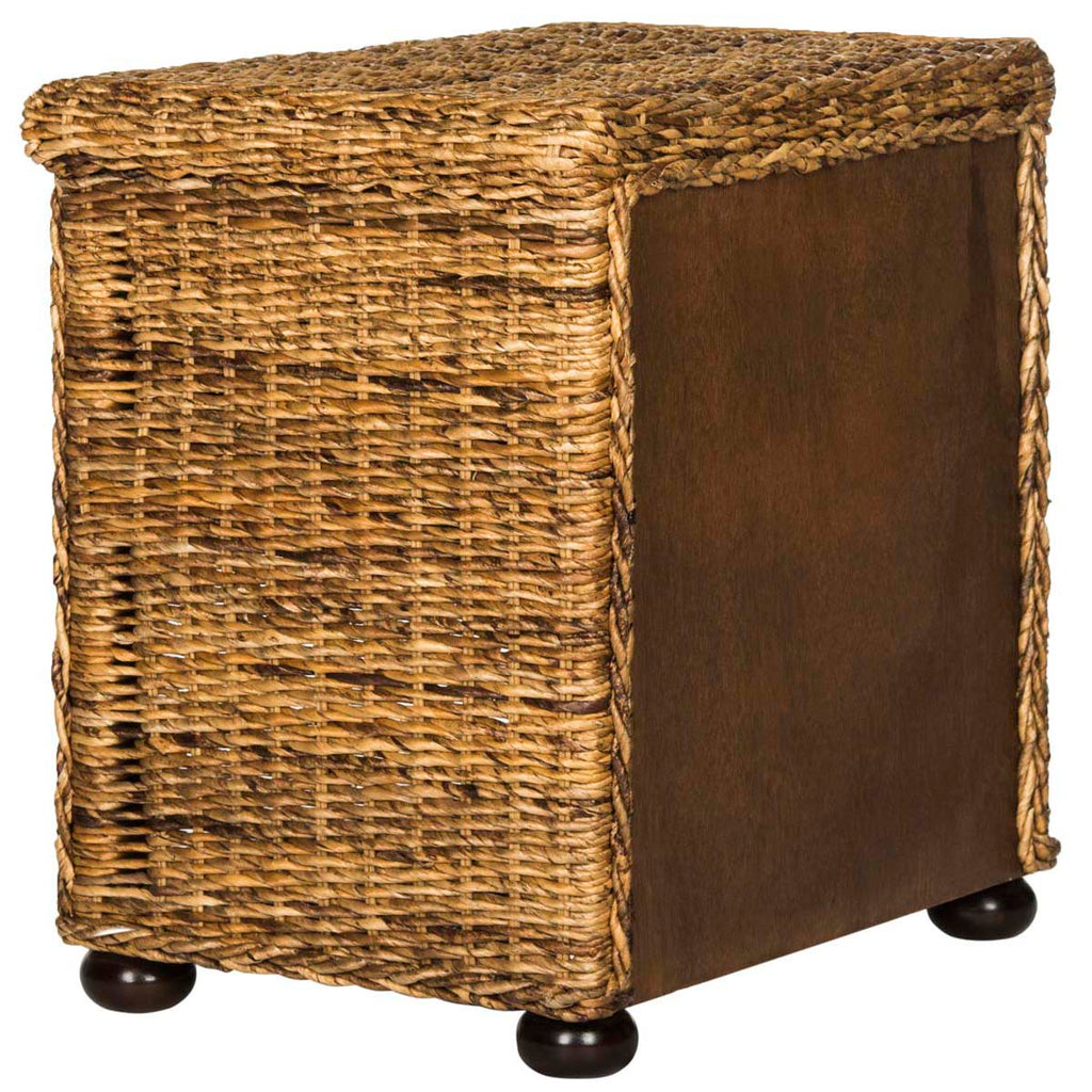 Safavieh Magi Natural Brown Wicker Nightstand With Drawer And 8H Storage - Brown