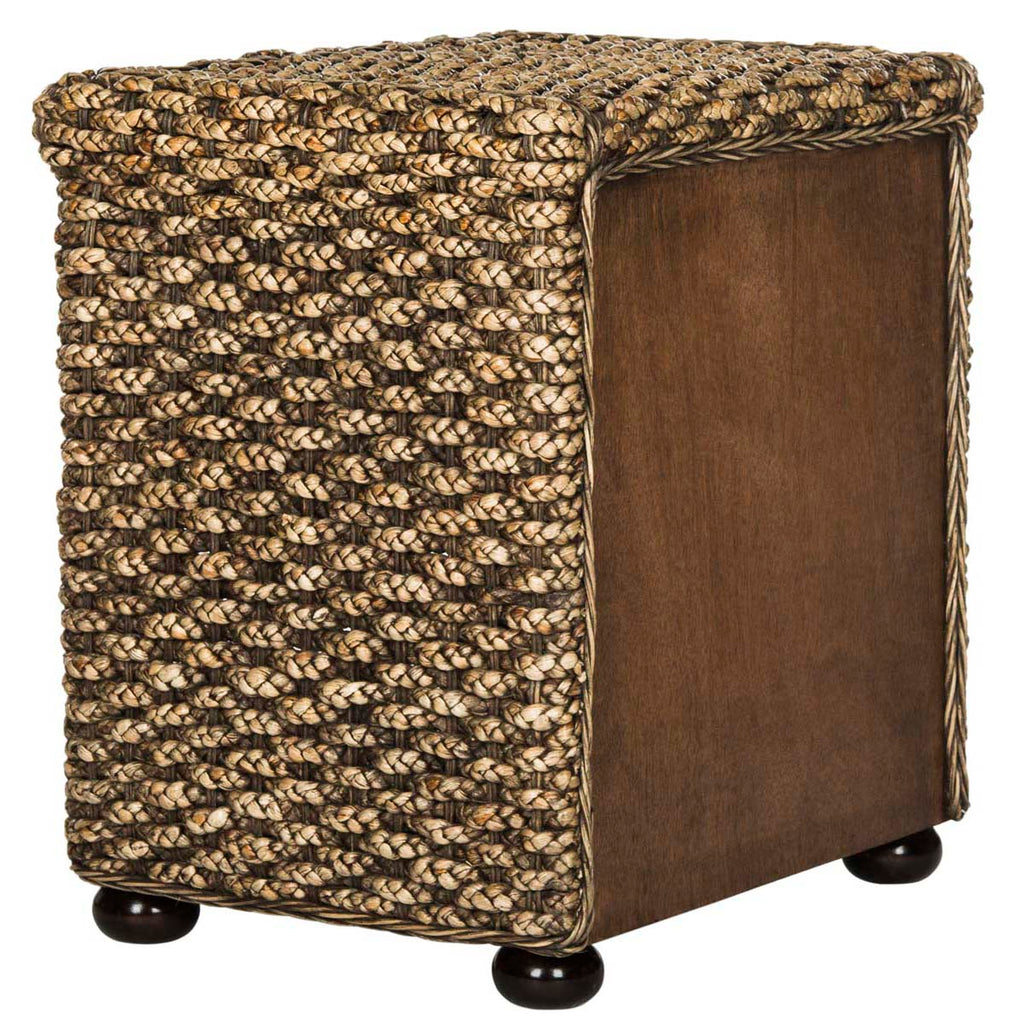 Safavieh Musa Braided Brown Wash Wicker Nightstand With Drawer And 8H Storage - Brown Wash