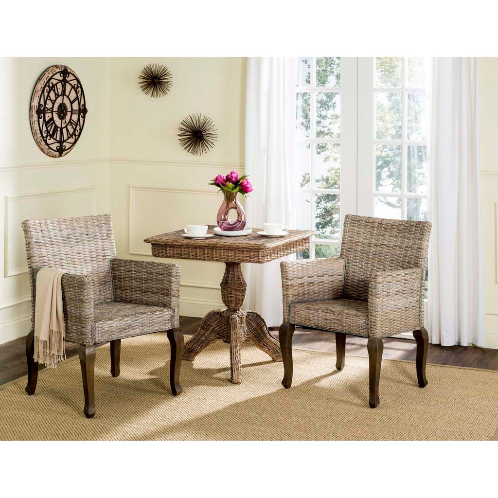 Safavieh Armando 18''H Wicker Dining Chair-White Washed (Set of 2)