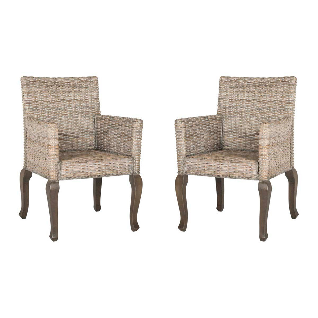 Safavieh Armando 18''H Wicker Dining Chair-White Washed (Set of 2)