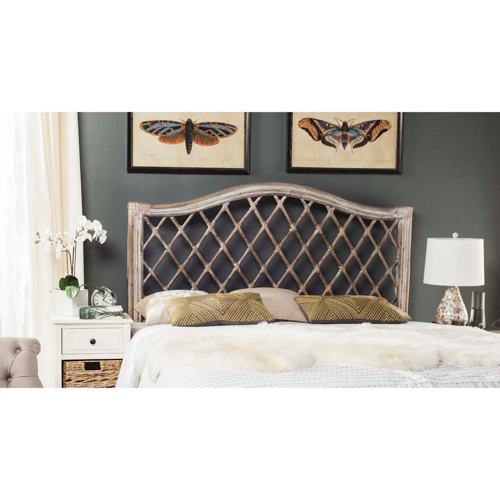 Safavieh Gabrielle Antique Grey Wicker Headboard - Antique Grey