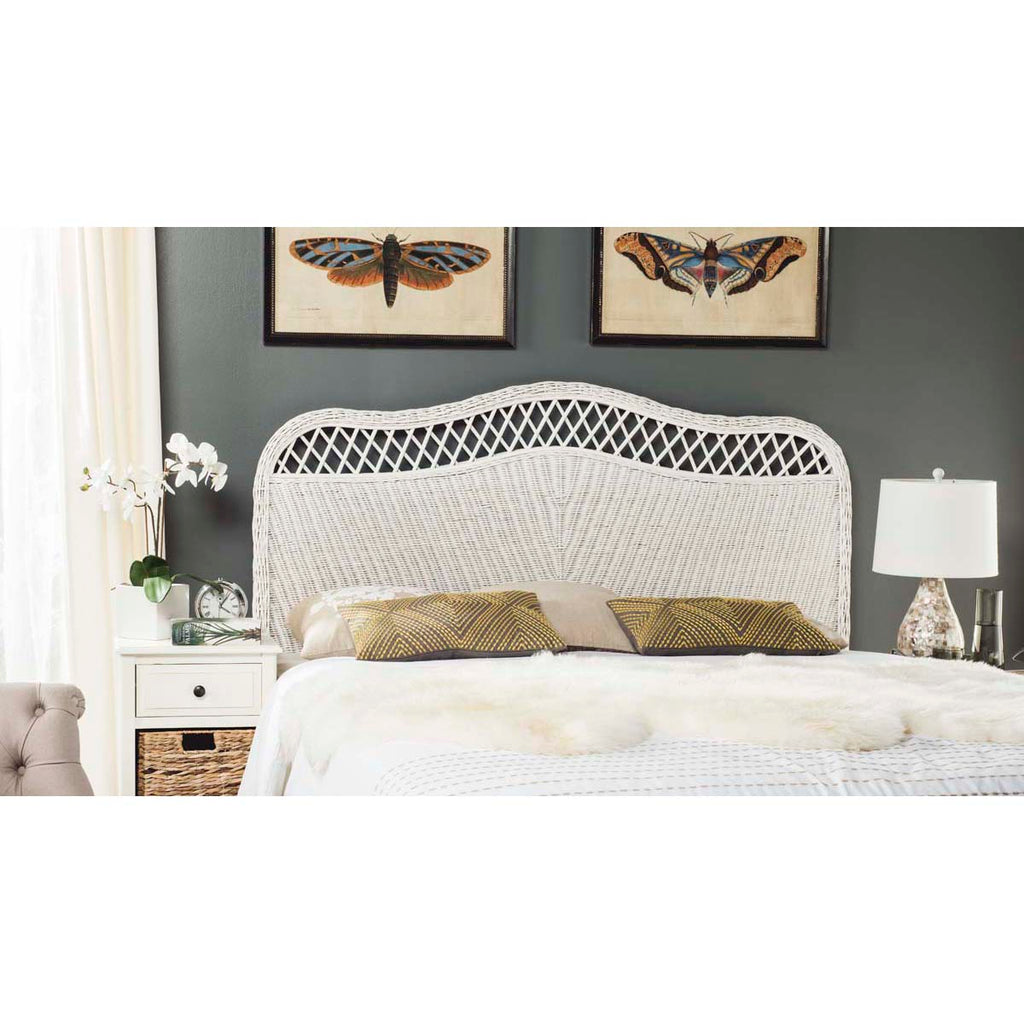 Safavieh Sephina White Rattan Headboard - White