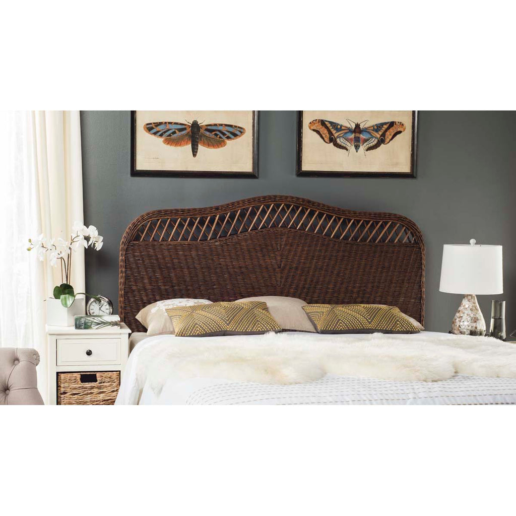 Safavieh Sephina Brown / Multi Rattan Headboard - Brown / Multi