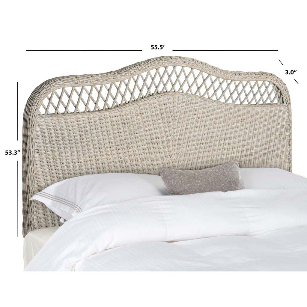 Safavieh Sephina Antique Grey Rattan Headboard - Antique Grey