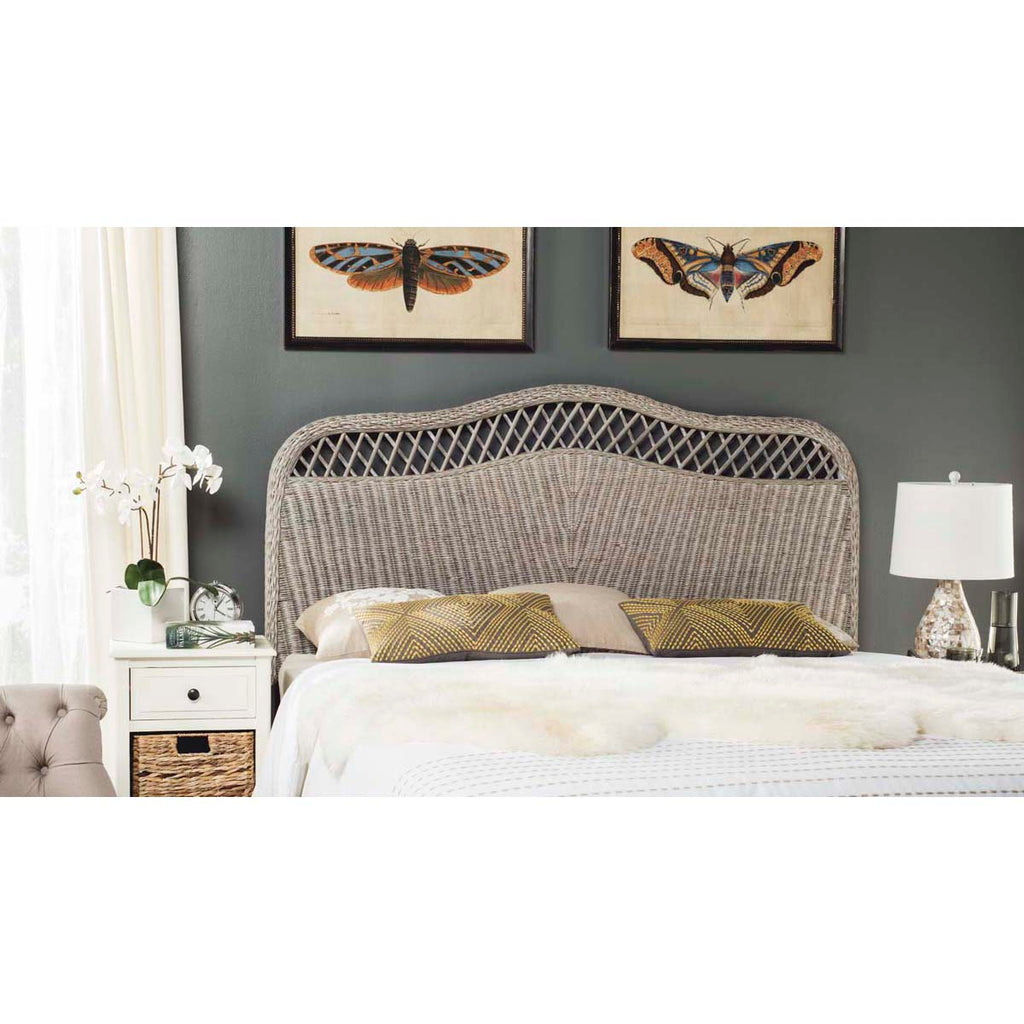 Safavieh Sephina Antique Grey Rattan Headboard - Antique Grey