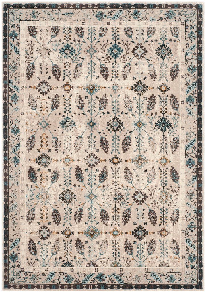 Elegant Area Rug, SER208D, 160 X 230 cm in Cream / Turquoise