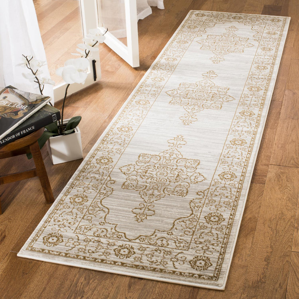 Elegant Runner Rug, SER210A, 62 X 240 cm in Creme / Gold