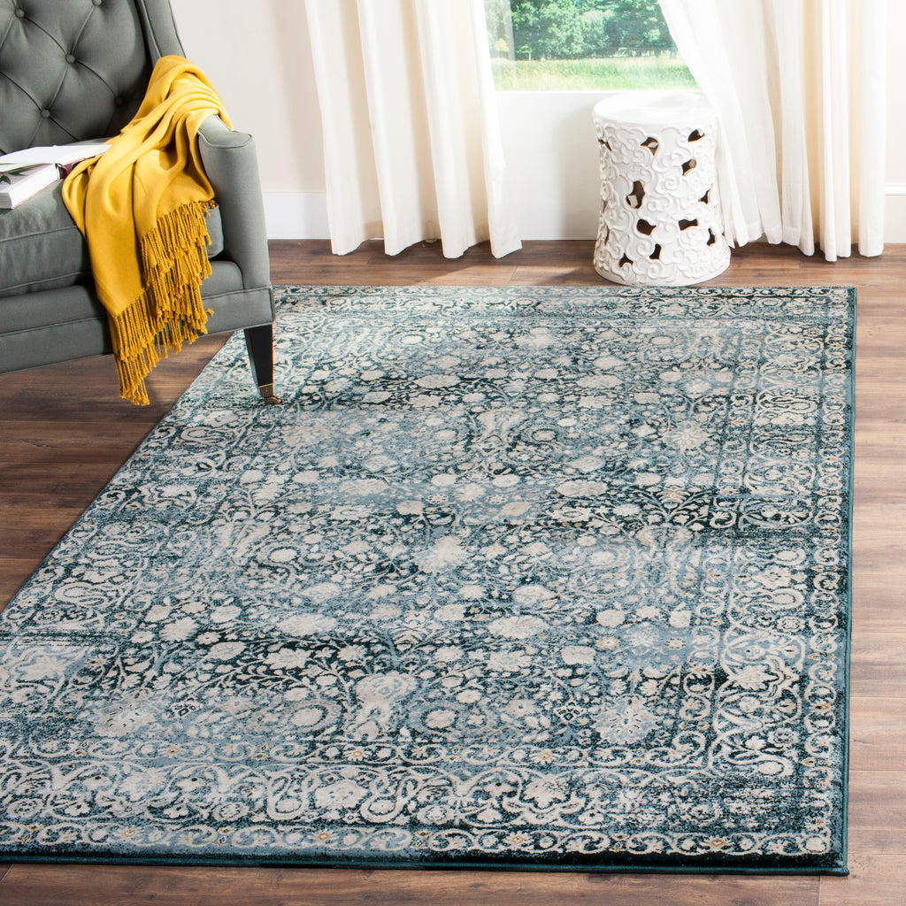 Elegant Area Rug, SER213G, 90 X 150 cm in Blue / Ivory