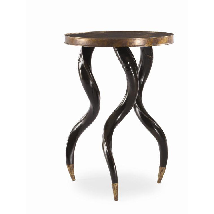 Faux Horn Ebony Chairside Table