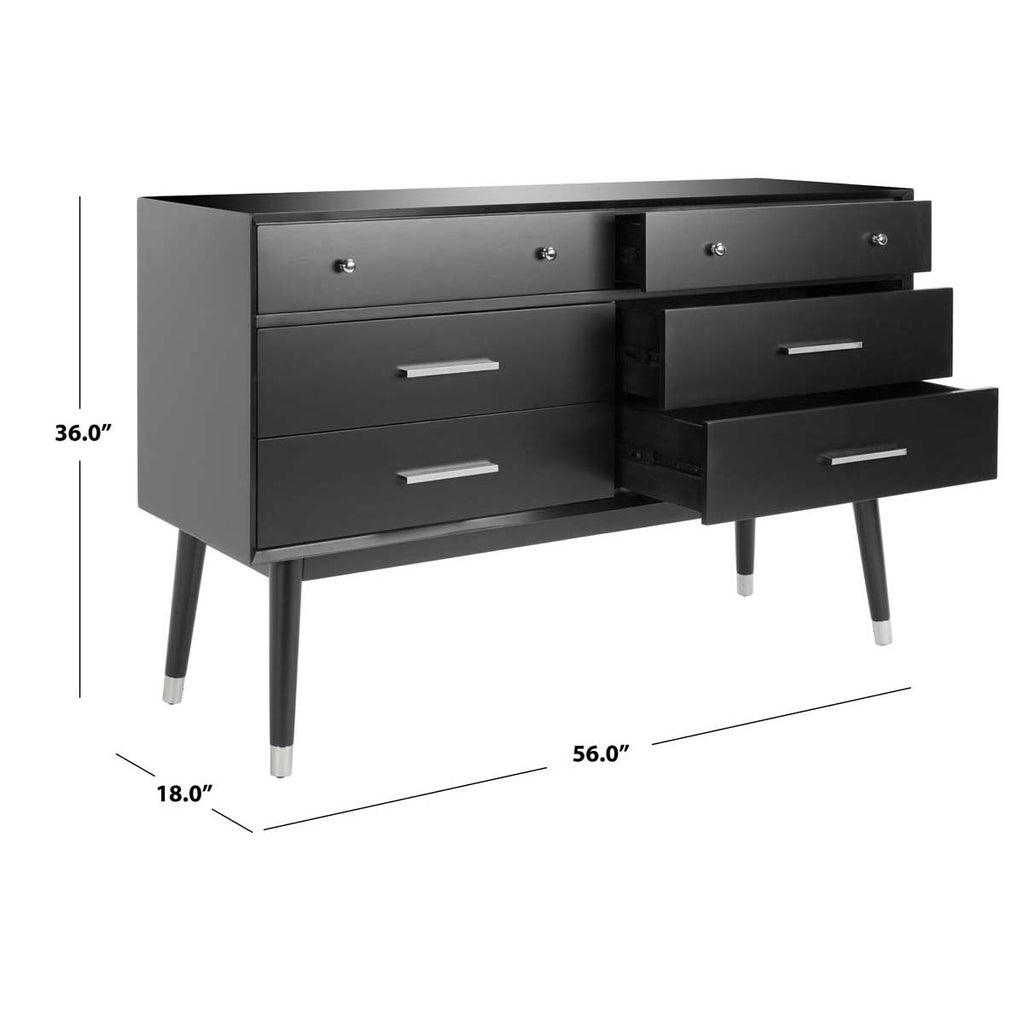 Safavieh Couture Madden Retro Dresser - Black/ Metallic