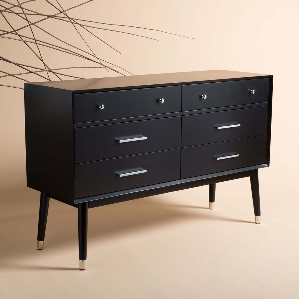 Safavieh Couture Madden Retro Dresser - Black/ Metallic