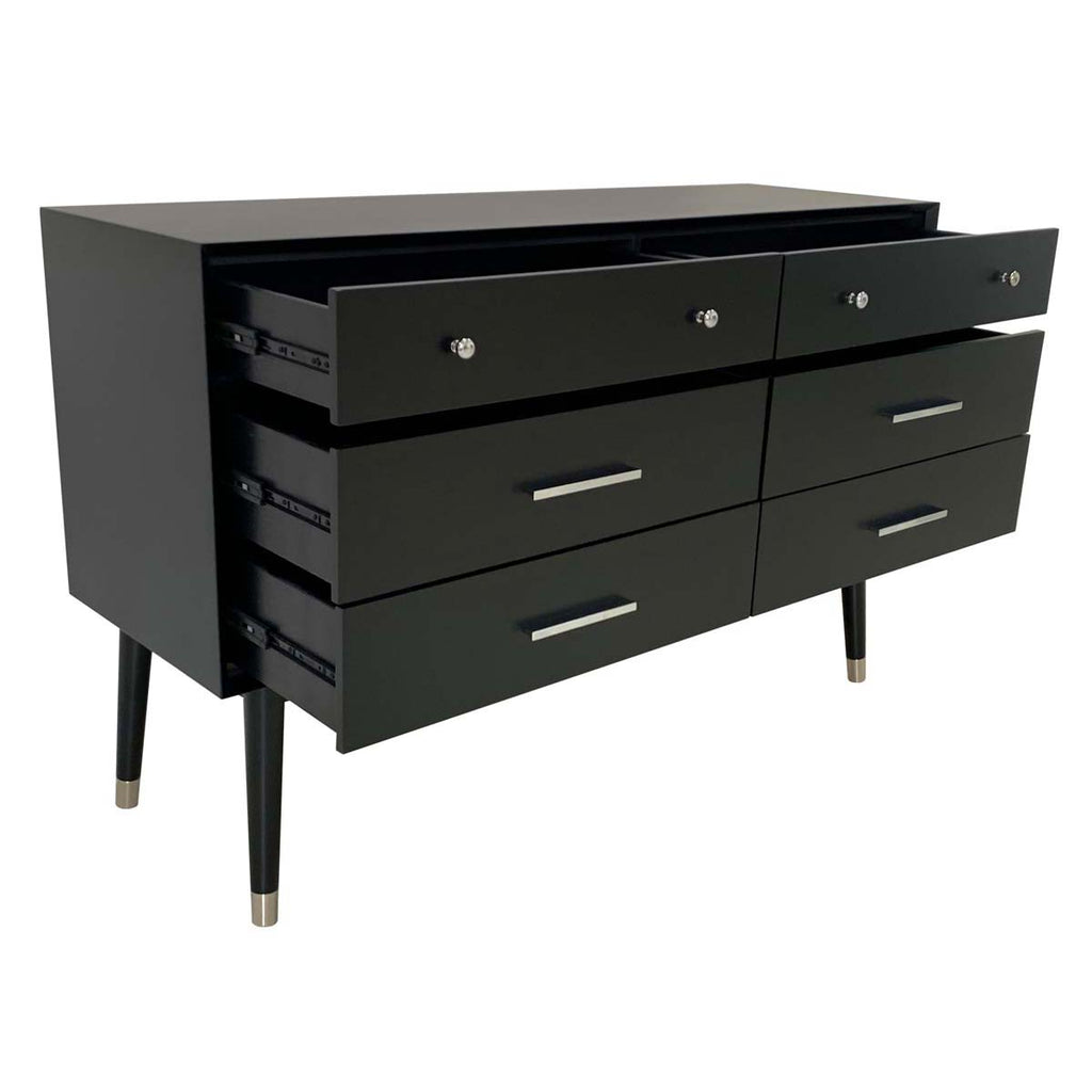 Safavieh Couture Madden Retro Dresser - Black/ Metallic