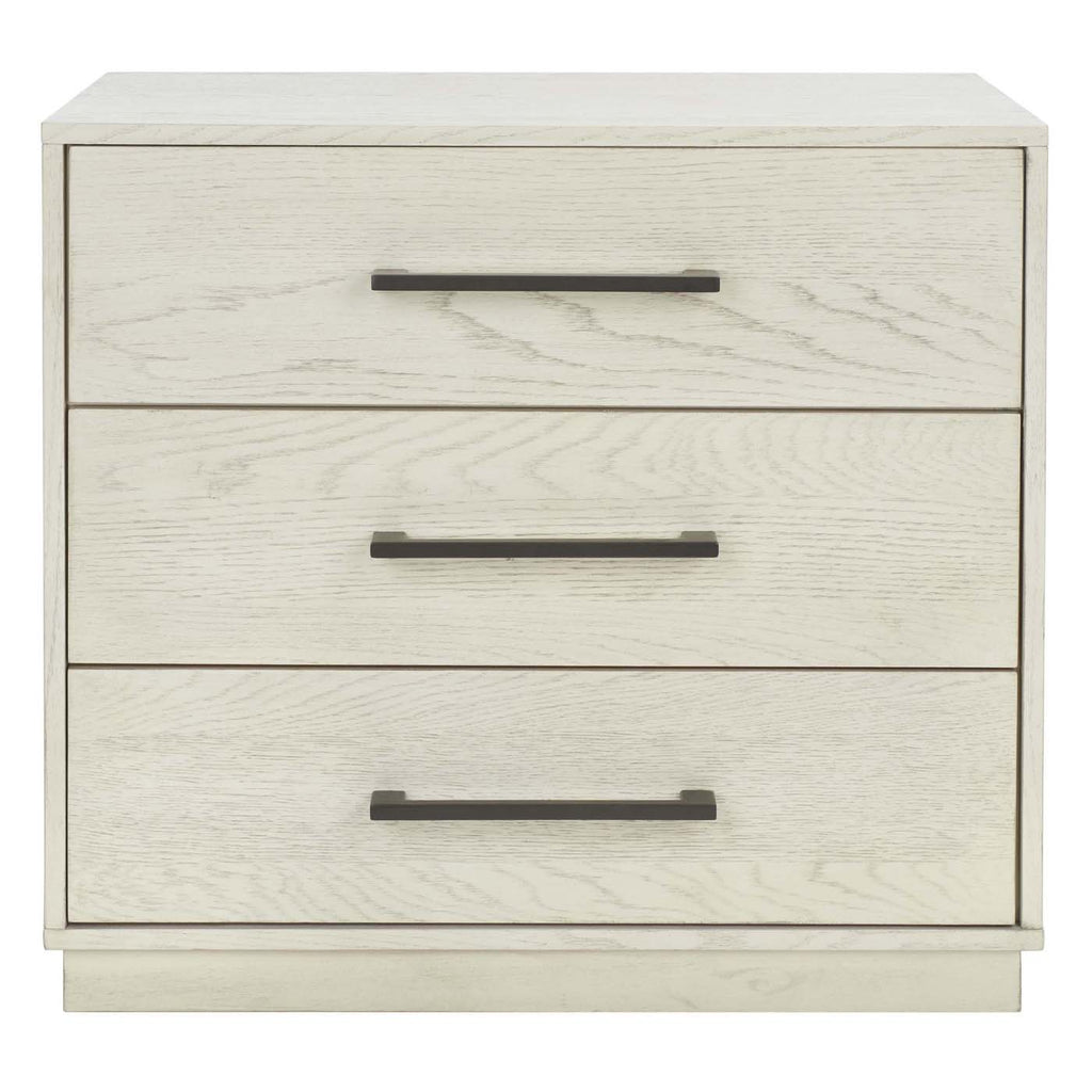Safavieh Couture Mallory 3 Drawer Nightstand - White Washed