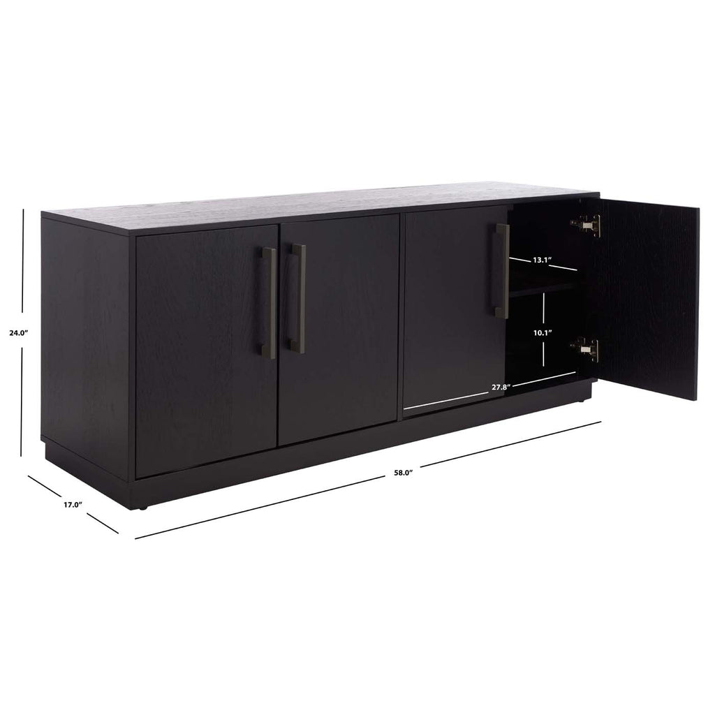 Safavieh Couture Mallory 4 Door Media Stand - Black