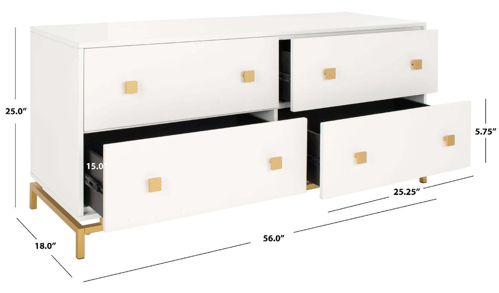 Safavieh Claudette 4 Drawer Dresser - White