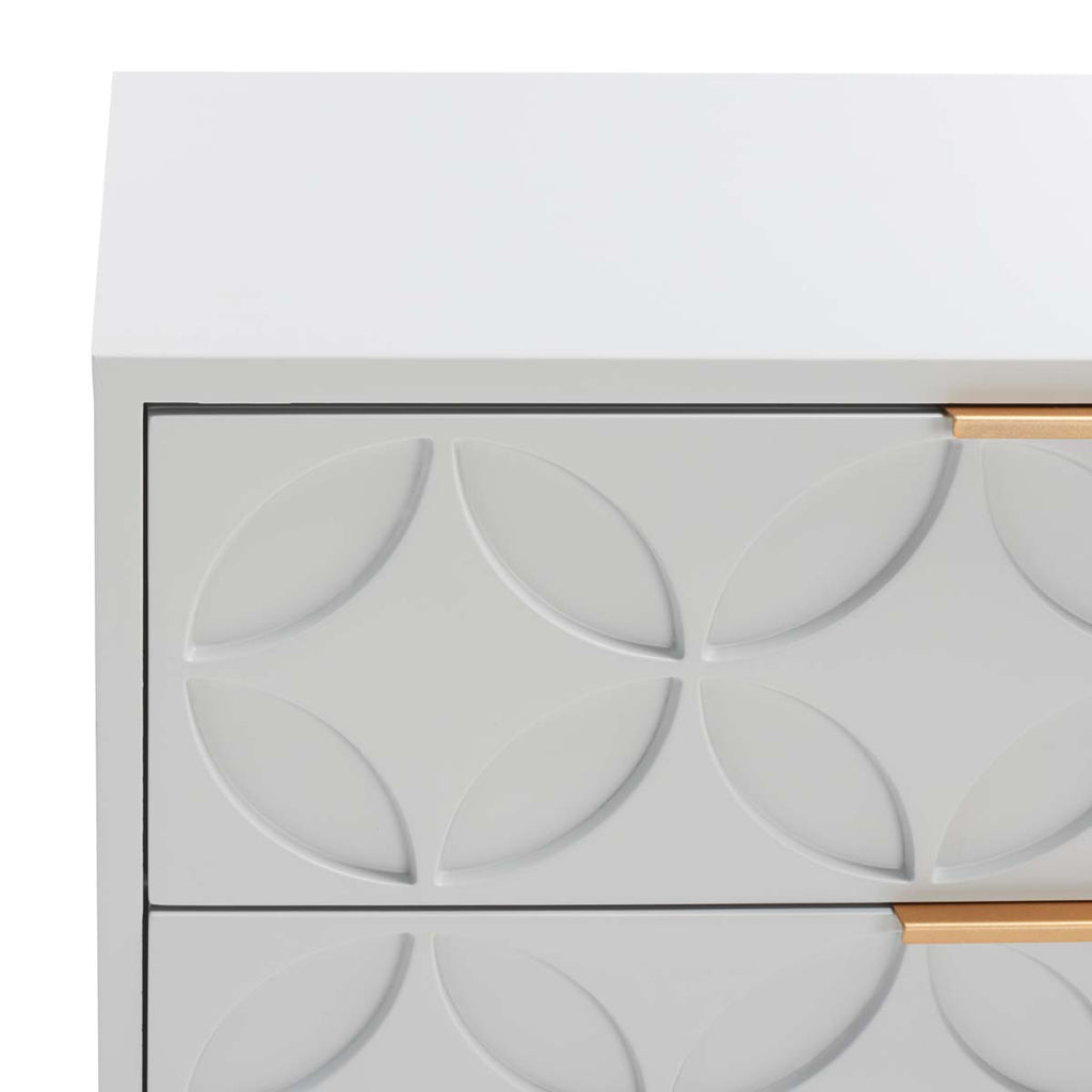 Safavieh Couture Emelia 6 Drawer Dresser - Grey/Gold