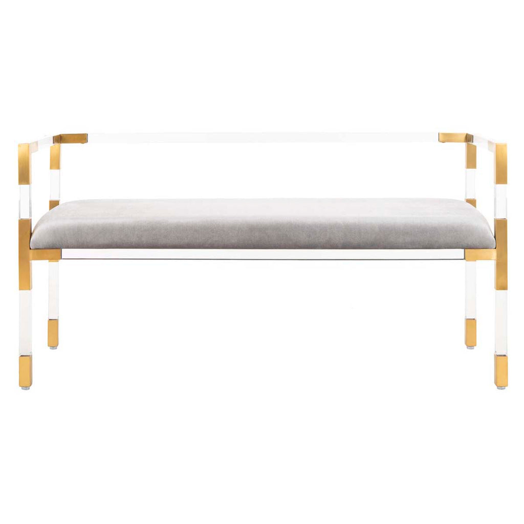 Safavieh Couture Anastasia Acrylic Bench - Grey / Brass