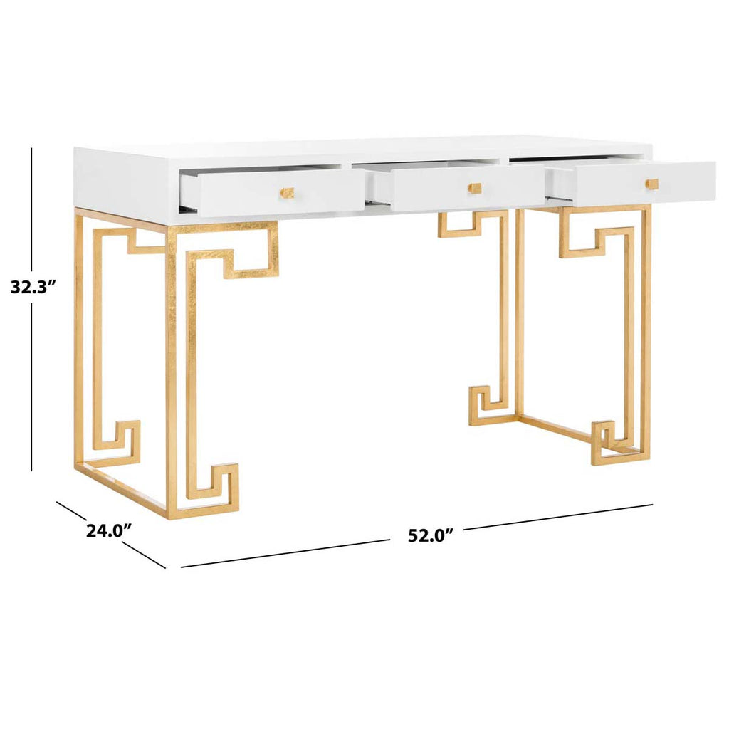 Safavieh Couture Valeria Lacquer Writing Desk - White Lacquer