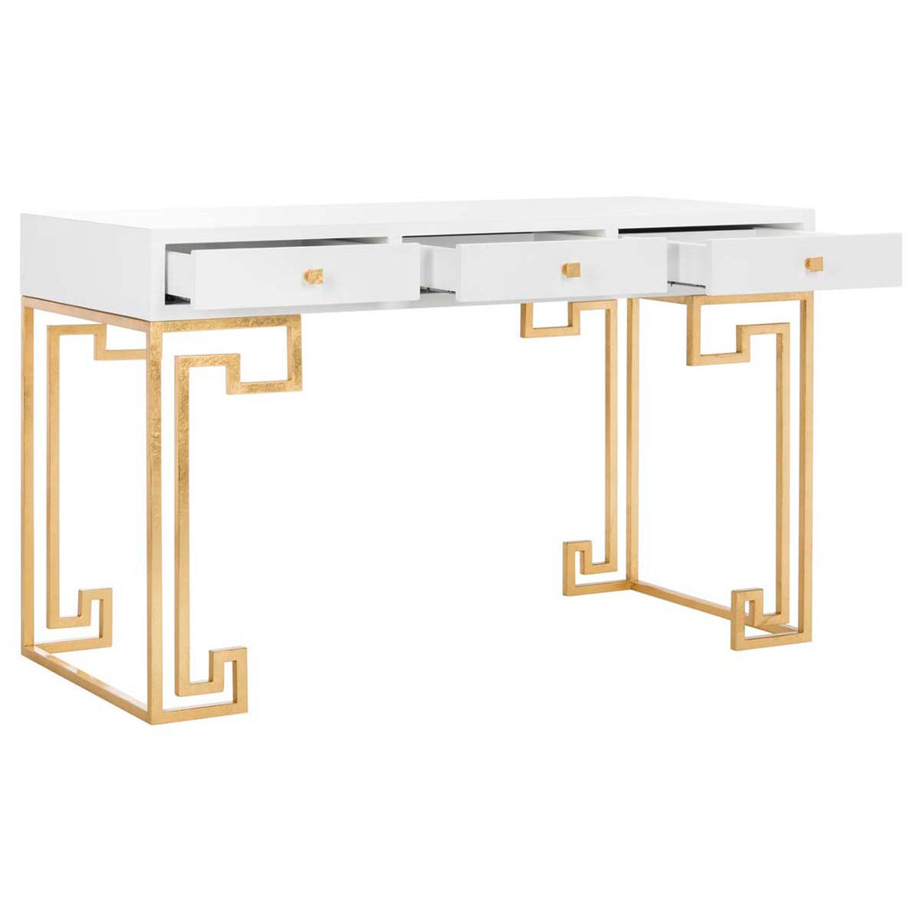 Safavieh Couture Valeria Lacquer Writing Desk - White Lacquer