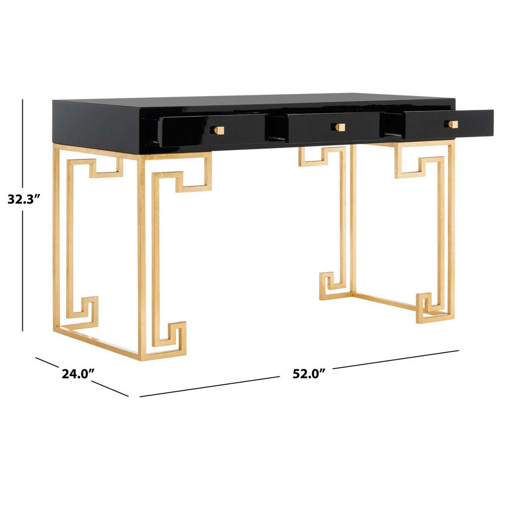 Safavieh Couture Valeria Lacquer Writing Desk - Black Lacquer