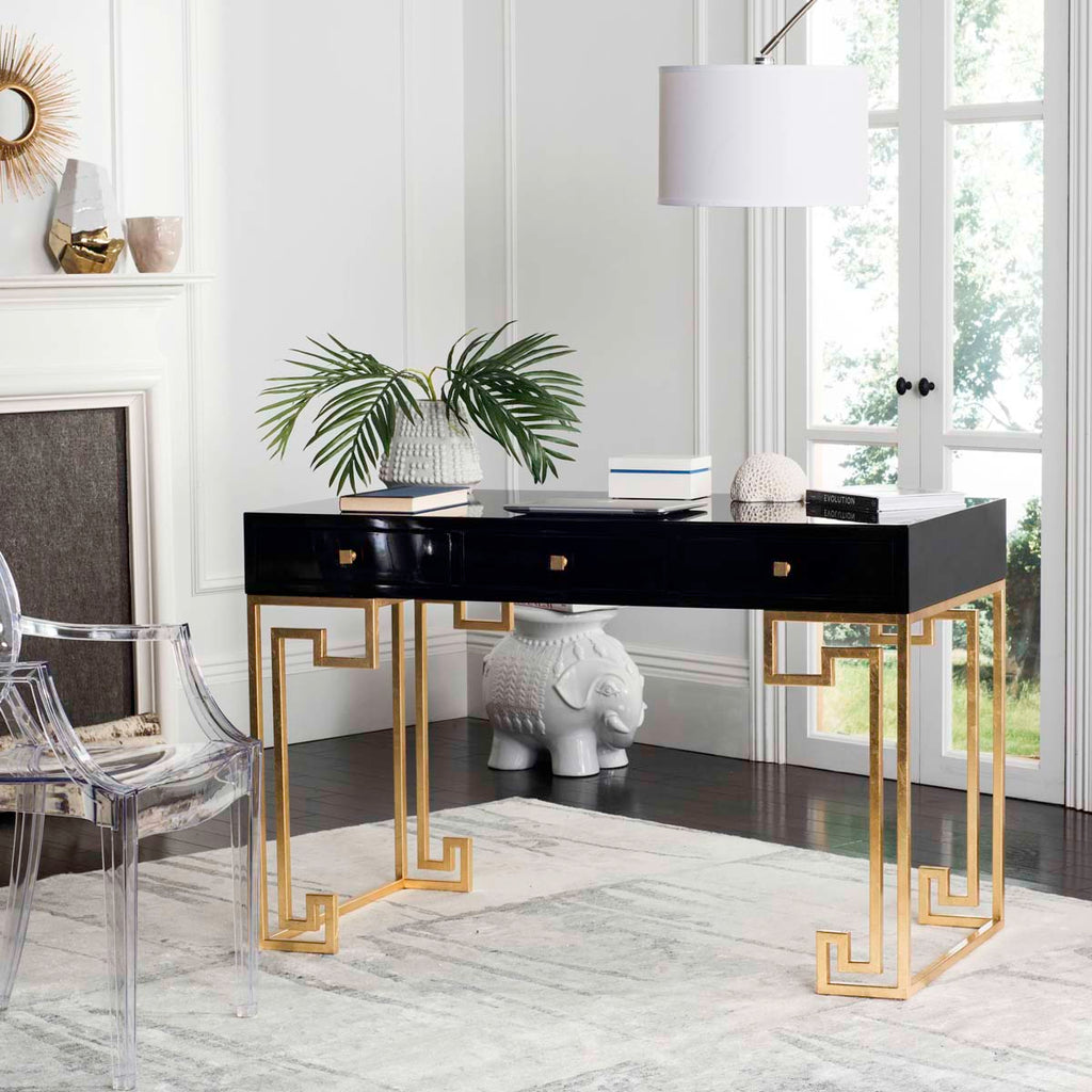 Safavieh Couture Valeria Lacquer Writing Desk - Black Lacquer