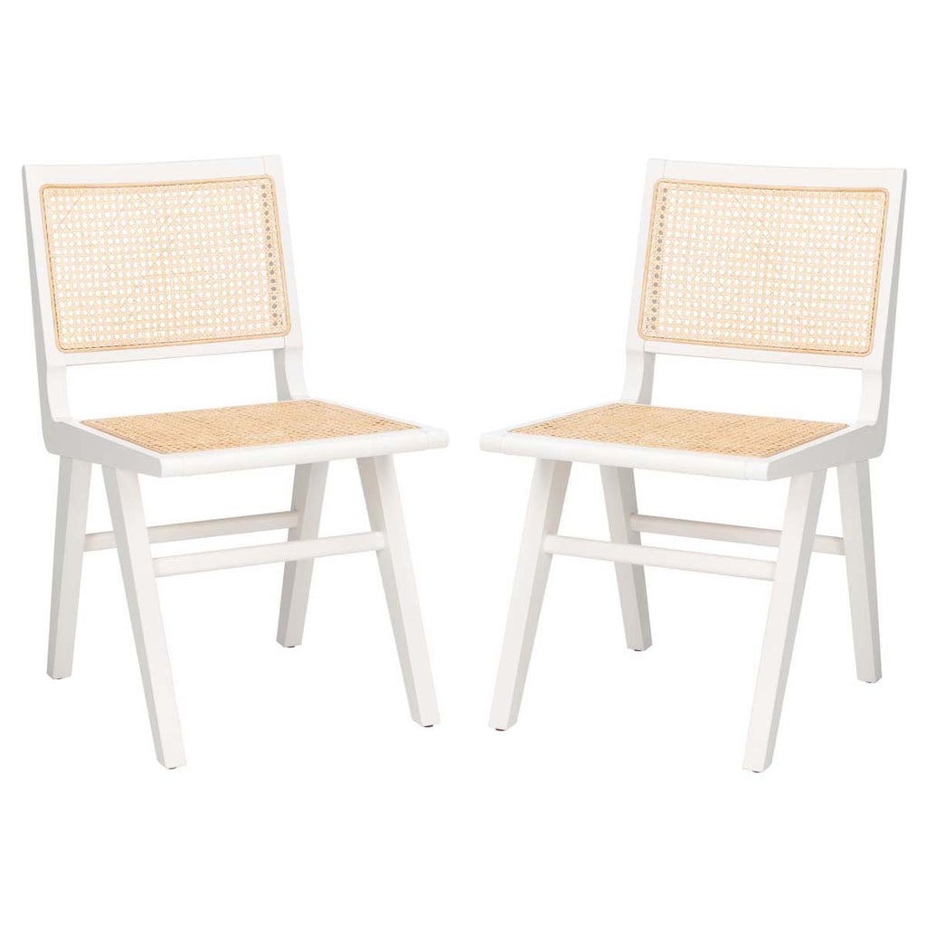 Safavieh Couture Hattie French Cane Dining Chair (Set of 2) - White / Natural