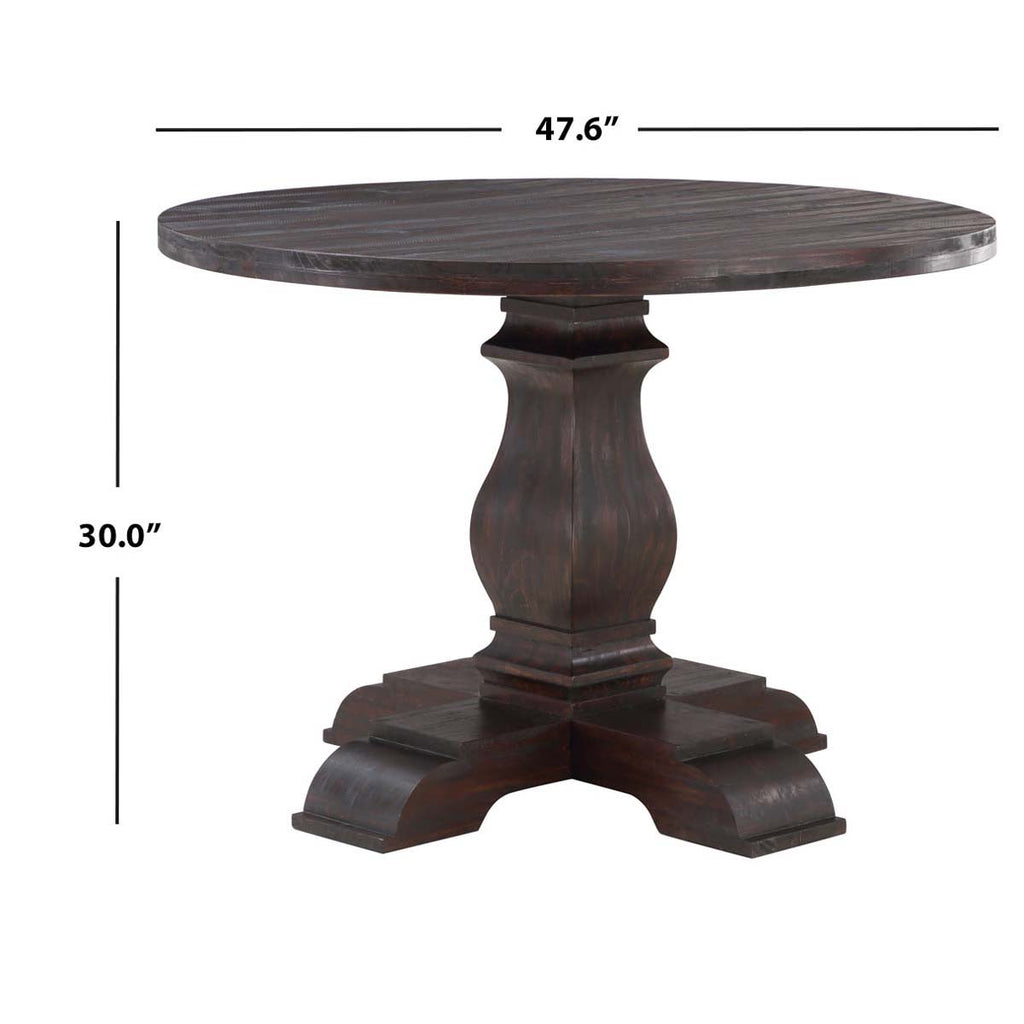 Safavieh Jasmyn Round Wood Dining Table - Dark Walnut