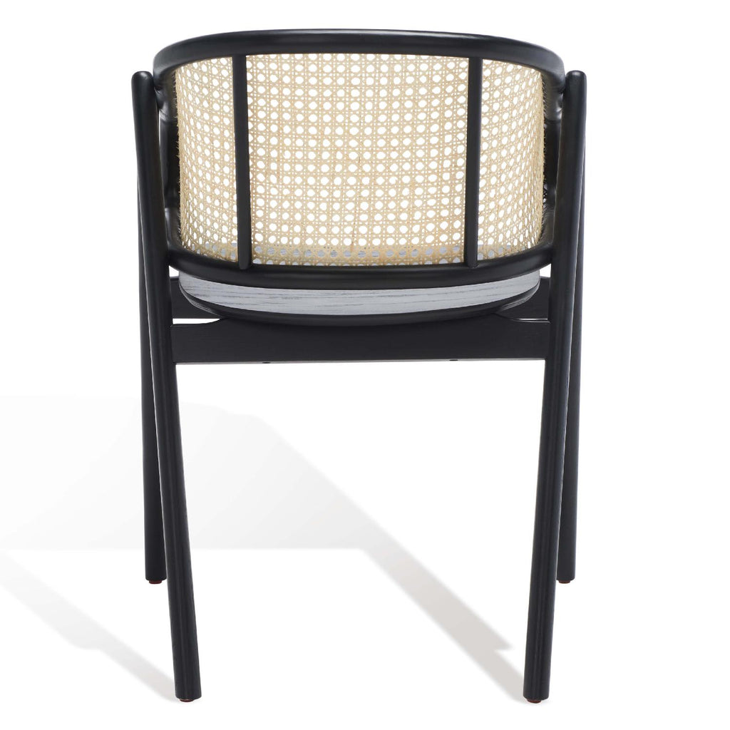 Safavieh Couture Emmy Rattan Back Dining Chair - Black / Natural